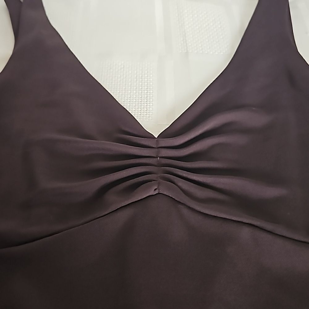 Talula Babaton Sweetheart Neckline, Straps Asymmetric Hem Midi Dress Brown XS - Picture 12 of 16